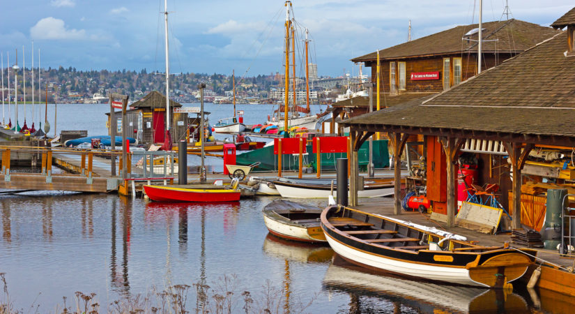 wooden boats on South Lake Union